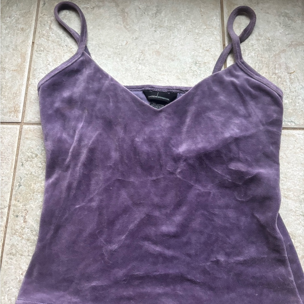 Moda International Velvet Purple Camisole